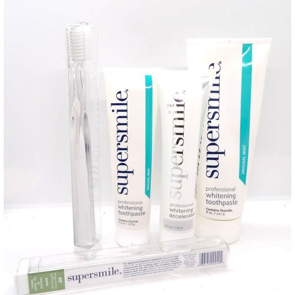 Super Smile Other - Super smile Whitening Tooth Paste Kit Paste, Accelerator, and Brushes New